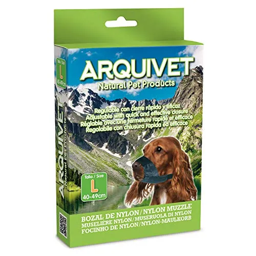 Arquivet Maulkorb für Hunde, Nylon, groß, Schwarz