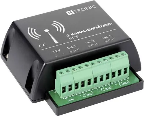 H-TRONIC Funk-Empfänger HT3E, 3-Kanal - Sonstige Haustechnik, flexibler 3-Kanal Funkempfänger für die einfache Steuerung von Geräten und Beleuchtung, ideal für Smart Home Anwendungen.