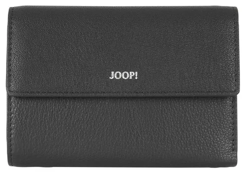 JOOP! Lantea Cosma Geldbörse Damen - Portemonnaie in Schwarz - Elegante Geldbörse aus Ziegenleder mit 10 Kartenfächern und Druckknopfverschluss, ideal für stilbewusste Damen.