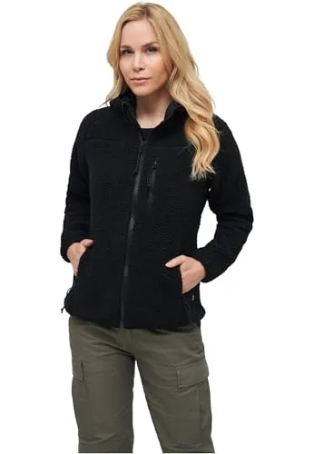 Brandit Fleecejacke Damen Ladies Teddyfleecejacket, hood schwarz M