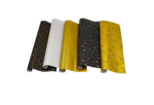 hrb Geschenkpapier Geschenkpapier Weihnachten - 5 Stück à 2m, Weihnachtspapier, 5 verschiedene Motive