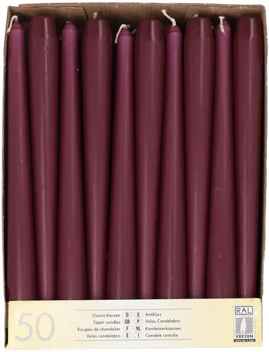STARPAK Leuchterkerzen 22 mm violett 50er Pack in lila von Starpak