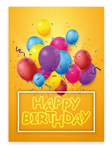 Handarbeit - Lieblingsladen 1 Premium Geburtstagskarte Happy Birthday 14,8x10,5cm mit weißem Umschlag, bunt, Karte zum Geburtstag Glückwunschkarte Alles Gute Happy-Birthday-Karten