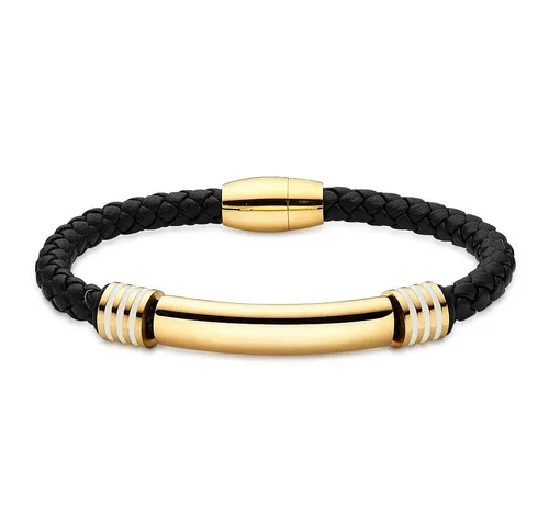Bruno Banani Armband Schmuck Geschenk Edelstahlarmband mit Lederimitat