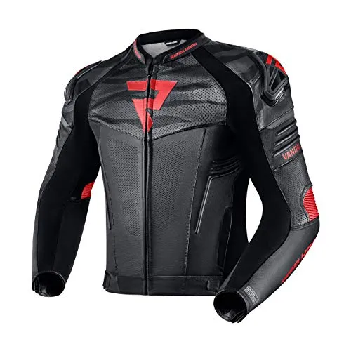REBELHORN Vandal Motorradjacke Herren | Rindsleder | Ellbogen und Schulterprotektoren Stufe 2 | Schulterschieber | Softshell In&Out Weste | Perforierte Belüftungspaneele