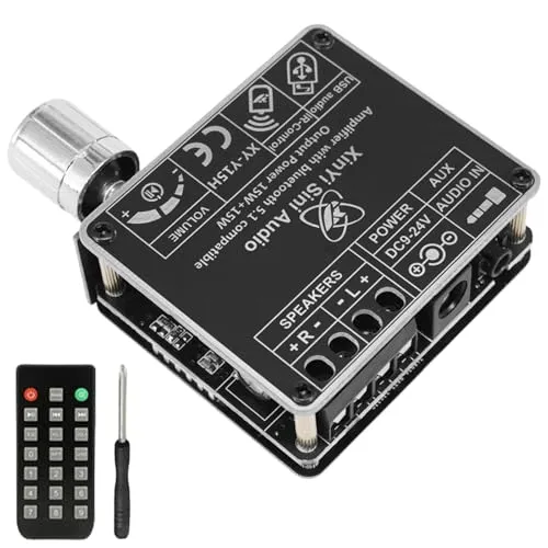 Aicharynic Bluetooth Verstärker Board: HiFi Stereo, 2-Kanal 2X50W Audio Verstärker, Mini Digital Endstufe Mit Fernbedienung Für Heimkino Und DIY-Lautsprecher (Schwarz)