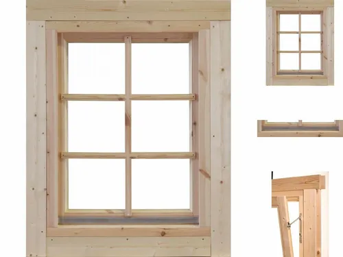 Produktbild Einzel-Fenster Marit 34 ISO 34mm Holzfenster Gartenhausfenster Einbaufenster