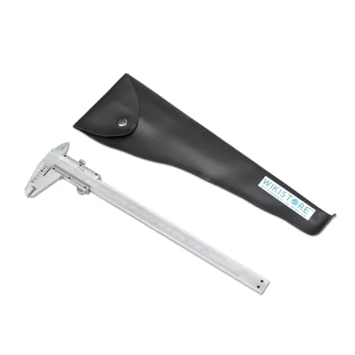 WIKISTORE TASCHEN NONIUS Measuring Caliper 200 mm with 4 Functions, Ventesimal Brake Caliper with 40 mm Jaws, Steel Screw Cap, Measuring Value 1/20 ° 0.05 mm / 1/128 Inch, Precise Work Tool