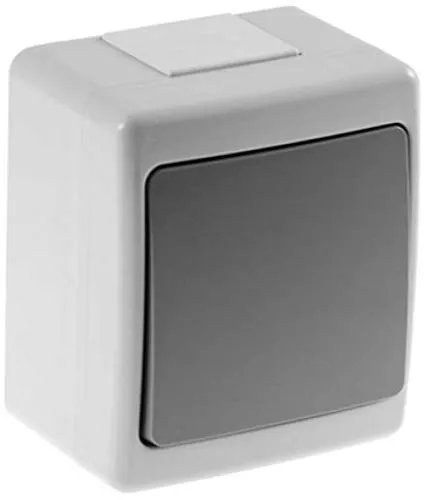 AW-Tools Aufputz Schalter grau IP44 selbstdichtend für den Außenbereich