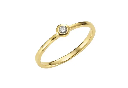 Orolino Ring Gold 585 mit Brillant 0,05ct. - Eleganter Damen-Ring aus 585 Gelbgold, verziert mit einem funkelnden Brillant von 0,05ct. Perfekt für besondere Anlässe oder als stilvolles Geschenk.