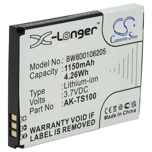 vhbw Akku kompatibel mit Emporia Telme TS100, TS100s Handy Smartphone Telefon (1150 mAh, 3,7 V, Li-Ion)
