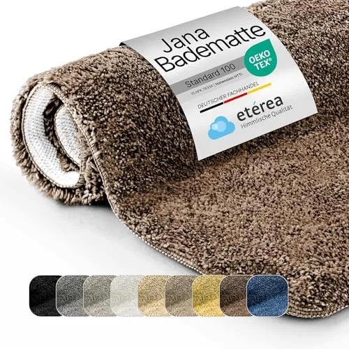 etérea Badezimmerteppich Jana - Rutschfeste Badematte 60x50 cm - Stilvoller Komfort: Die rutschfeste Jana Badematte sorgt für sicheren Halt und schützt vor Ausrutschen. Schnell trocknend und maschinenwaschbar, ideal für jedes Badezimmer. Strapazierfähig und pflegeleicht für langanhaltende Frische.