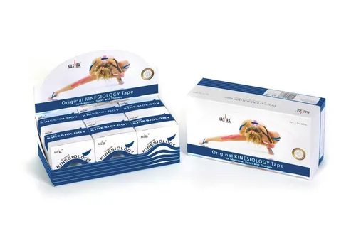 NASARA Kinesiologie-Tape 6er Displaybox in 12 Farben - Hochwertiges Kinesiologie Tape aus 96% Baumwolle, empfohlen von Sportmedizinern. Luft- und wasserdurchlässig, ideal für Sport und Therapie.