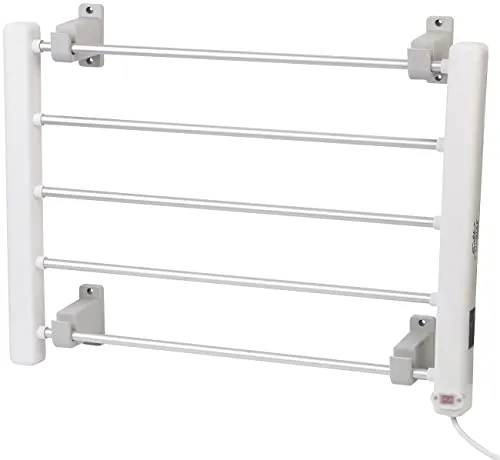 Sichler Haushaltsgeräte Beheizter Handtuchhalter - Handtuchwärmer mit bis zu 64 °C Heiztemperatur für kuschlig warme Handtücher. Ideal für mehr Wellness im Bad, auch als herkömmlicher Handtuchhalter nutzbar.