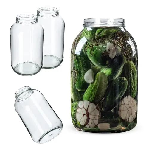 KADAX 2st 4L Einmachgläser für Gurken, Kombucha, Kimchi | Konservengläse weite Öffnung zum Einlegen, Fermentieren, Einmachglas zum Einlegen, Einkochgläser, Gurkenglas