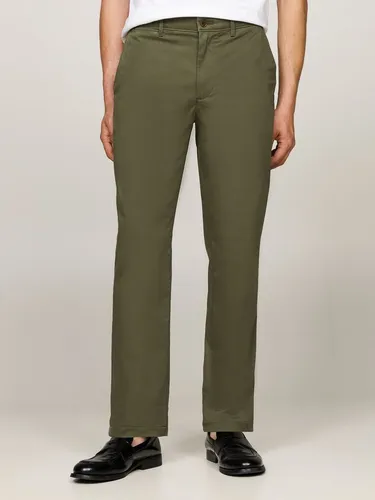 Tommy Hilfiger Chinohose DENTON CHINO SATIN mit Gesäßtaschen mit Knopf, Logostickerei