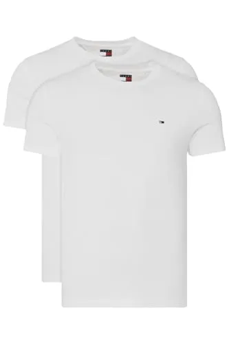 Tommy Jeans TJM XSLIM 2PACK JERSEY TEE EXT - Herren-Shirts im 2er-Pack mit slim fit Schnitt und Logostickerei. Aus 100% Baumwolle für hohen Tragekomfort und atmungsaktive Eigenschaften. Ideal für einen lässigen Look.