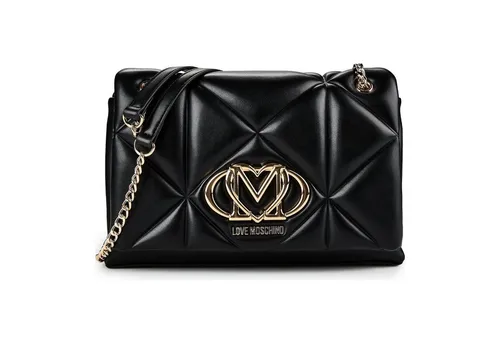 Love Moschino Schultertasche 28 cm schwarz TAS081836 - Elegante Schultertasche von Love Moschino, ideal für stilbewusste Damen. Praktische Innentaschen und ein Magnetverschluss bieten Funktionalität. Aus robustem Polyurethan gefertigt, verbindet sie Stil und Alltagstauglichkeit.