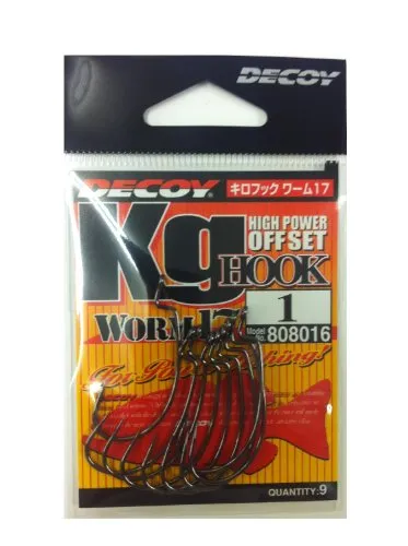 Decoy Worm 17 KG High Power Offset Worm Hooks Size 1 (8016)