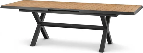 Siena Garden Tirana Dining Tisch 200x100cm - Gartentisch aus Aluminium und Teakholz, stilvoll und pflegeleicht, ideal für gesellige Abende im Freien mit Familie und Freunden.