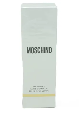 Moschino The Freshest Bath & Shower Gel 200 ml - Erleben Sie erfrischende Reinheit mit diesem Duschgel von Moschino. Ideal für die tägliche Körperpflege, bietet es ein einzigartiges Duscherlebnis und hinterlässt die Haut angenehm duftend.
