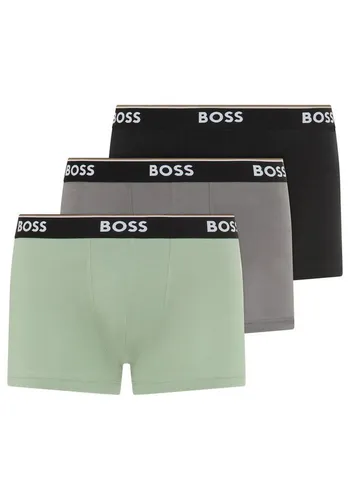 BOSS Trunk 3er-Pack aus Stretch-Baumwolle mit Logo-Bund in M - Bequeme Unterwäsche aus elastischem Jersey für optimalen Tragekomfort. Der mittlere Bund sorgt für eine angenehme Passform und das bunte Design setzt modische Akzente.