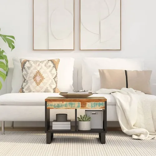 The Living Store Couchtisch 55x50x40 cm Altholz Massiv