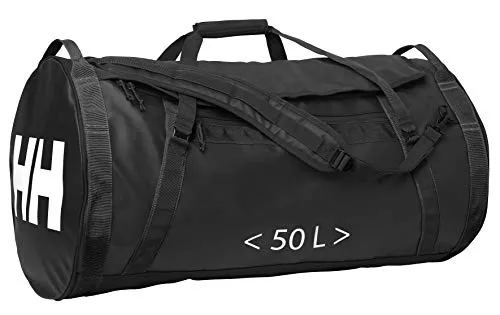 Helly Hansen HH Duffel Bag 2 50L, Schwarz - Klassische Sporttaschen, wasserfest und vielseitig einsetzbar als Weekender oder Sporttasche mit gepolstertem Tragegurt und praktischen Fächern für Ordnung.