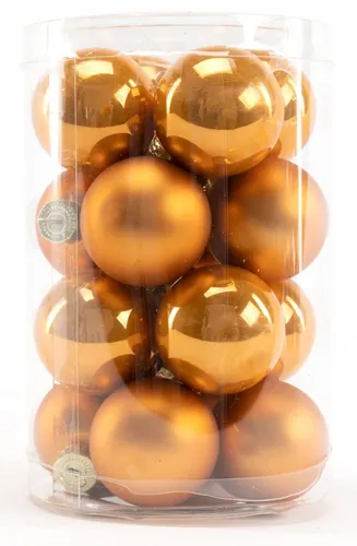 TrendLine Mini-Christbaumkugeln aus Glas Ø 3,5 cm bernstein 16 Stück