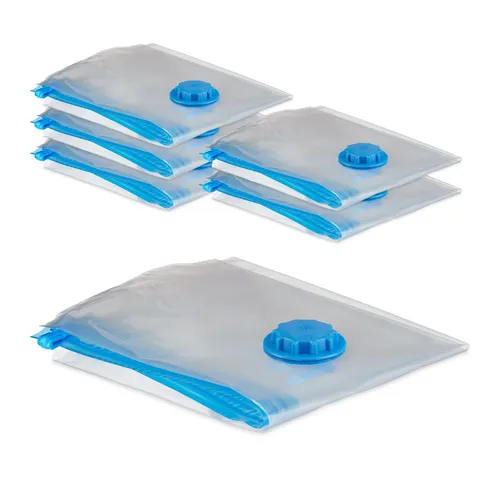 Vakuumbeutel für kleidung XL Kleiderbeutel transparent 6 Stück Vakuumierbeutel