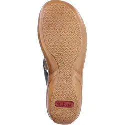 Rieker Damen Pantoletten 60897 - Bequeme Slipper für den Sommer - Pantoletten für Damen aus hochwertigem Glattleder, flacher Absatz für optimalen Tragekomfort und ideal für entspannte Sommertage.