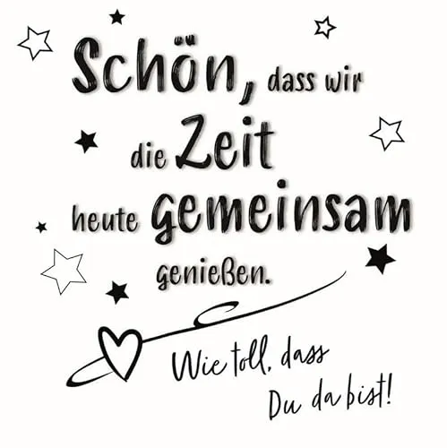 Servietten Sprüche Zeit gemeinsam genießen als Tischdeko. Papierservietten mit Motiv Spruch Familie Freunde Geburtstag Feier Fest Weihnachten Erwachsene. Auch für Serviettentechnik 33x33cm 20