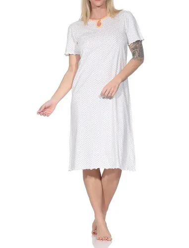 Normann Damen Kurzarm Nachthemd in eleganter Tupfen Optik - auch in Übergröße - Elegantes Damen Nachthemd mit stilvoller Tupfen Optik, ideal für Tag und Nacht. Erhältlich in Übergrößen. Hoher Tragekomfort und liebevolle Details sorgen für ein angenehmes Gefühl den ganzen Tag.