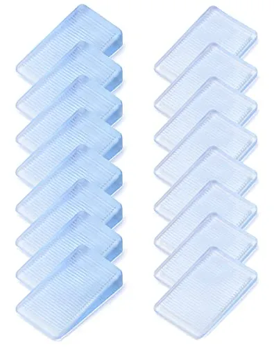 QWORK® 16 x Möbelkeile, 2~5mm Höhe and 2~10mm Höhe Plastik Keil zum Ausgleichen von Schrank und Kommode (Transparent)