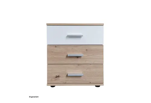 HTI-Line Nachtkommode Nina mit 3 Schubladen in beige von HTI-Line
