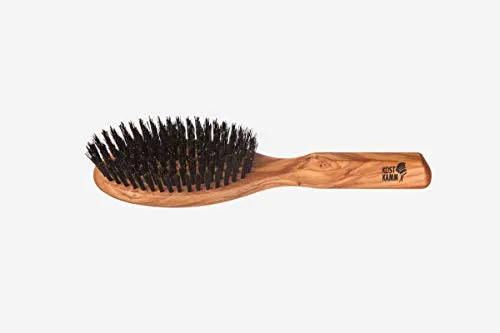 Bizzico Haarbürste Olivenholz oval - Haarbürste aus hochwertigem Olivenholz, ideal für vegane Nutzer mit kurzem, glattem Haar – für sanftes Entwirren und glänzendes Haar.