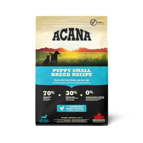 Acana Puppy Small Breed Hundefutter 6 kg - Hundefutter für kleine Rassen, reich an hochwertigen Zutaten für gesundes Wachstum und Entwicklung.