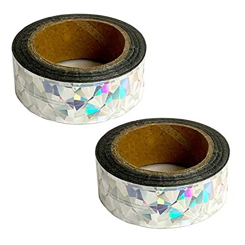 HAC24 2er Set Vogelabwehr Reflektortape Reflexstreifen Taubenabwehr Vogelschutz Vogelschreck Reflektorband Reflektorfolie Tierabwehr Reflektorstreifen