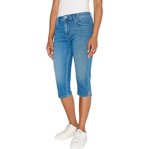 Pepe Jeans Damen Skinny Crop Hw Shorts, Blau (Denim-HU6), 26W - Stylische Jeansshorts für Damen, perfekt für den Sommer mit hohem Bund und figurbetonendem Schnitt für einen trendigen Look.