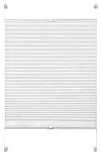 Deco Company Plissee zum Klemmen, Blickdichtes Faltrollo 80 x 130 cm - Plissee für Fenster, blickdicht und lichtdurchlässig, stufenlos verstellbar mit Klemmträgern – Montage ohne Bohren. Ideal für modernen Sicht- und Sonnenschutz.