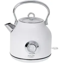 Adler AD 1346 Elektrischer Wasserkocher mit Thermometer - Wasserkocher aus Edelstahl mit 1,7L Kapazität und integriertem Thermometer für präzise Temperaturkontrolle, ideal für Teeliebhaber.