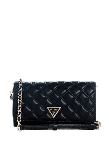 Guess Giully Geldbörse schwarz HWQG9673750-BLA - Damentaschen aus hochwertigem Lederimitat, stilvoll und praktisch mit mehreren Fächern für Karten und Geld.