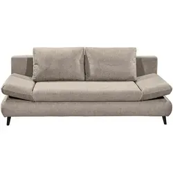 Mid.you Schlafsofa, Beige, Kunststoff, 2-Sitzer, 212x88x101 cm, Schlafen auf Sitzhöhe, Rücken echt, Wohnzimmer, Sofas & Couches, Schlafsofas, Schlafsofas mit Bettkasten