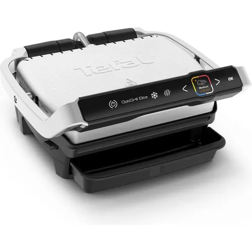 Tefal Optigrill GC750D Elite Elektrogrill - Multifunktionaler Grill für Innen- und Außenbereich mit 2000 W, 12 automatischen Programmen und intuitivem Grillassistenten für perfekte Ergebnisse ohne Aufsicht.