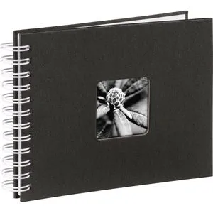 Hama Fotoalbum Fine Art 1960, Spiralalbum, 24 x 17 cm, 50 weiße Seiten für 50 Fotos, schwarz
