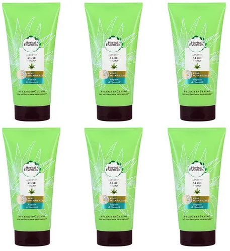 6x Herbal Essences Repair & Smooth Sulfatfreie Pflegespülung mit Aloe+Hanf,180ml
