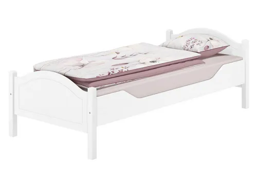 ERST-HOLZ Einzelbett 90 x 200 cm in Weiß, Kieferwaschweiß - Stabiles Einzelbett für Jugendliche und Erwachsene, ideal als Kinderbett oder Gästebett. Robuste Verarbeitung aus Massivholz und Holzwerkstoffplatten für hohen Komfort und Langlebigkeit.
