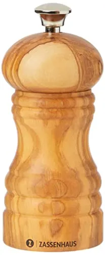 Zassenhaus Salzmühle BERLIN | 12cm | Olivenholz | Hochwertiges Keramikmahlwerk