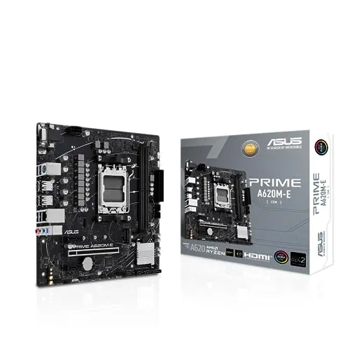 ASUS Prime A620M-E-CSM Mainboard - Micro-ATX für AMD Ryzen 7000, PCIe 4.0, DDR5, mit Aura Sync RGB und AI Noise Cancelation für optimales Gaming-Erlebnis