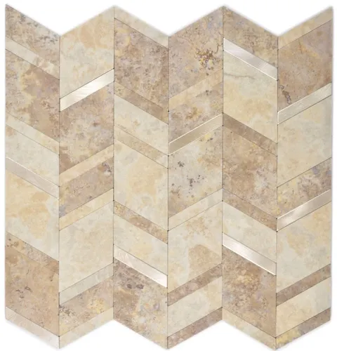 Pfeil Vinyl Steinoptik beige silber selbstklebend MOS200-46LBG_f - 10 selbstklebende Fliesen in Steinoptik für eine einfache und schnelle Wandgestaltung. Ideal für kreative Projekte und zur individuellen Raumgestaltung.